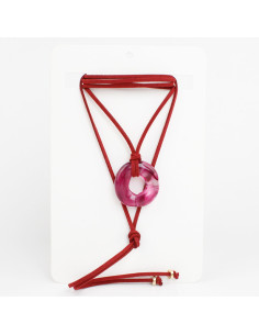 Collar de Gamuza y Dije Acrílico