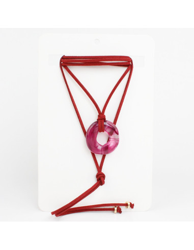 Collar de Gamuza y Dije Acrílico