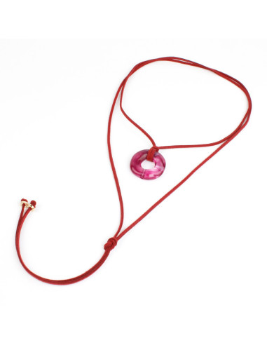 Collar de Gamuza y Dije Acrílico