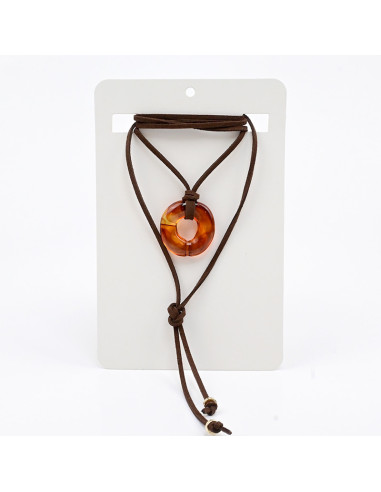 Collar de Gamuza y Dije Acrílico