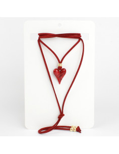 Collar de Gamuza y Dije de Resina