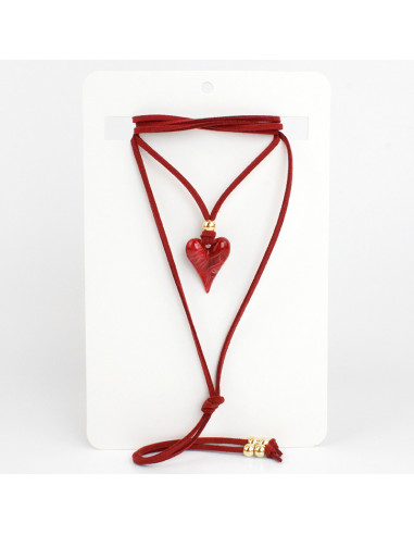 Collar de Gamuza y Dije de Resina