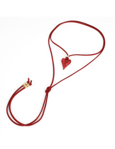 Collar de Gamuza y Dije de Resina