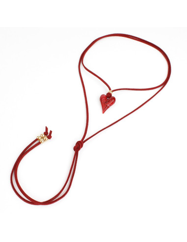 Collar de Gamuza y Dije de Resina