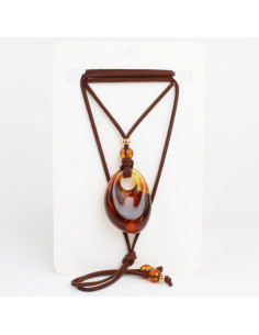 Collar de Gamuza y Dije Orgánico