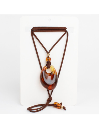 Collar de Gamuza y Dije Orgánico