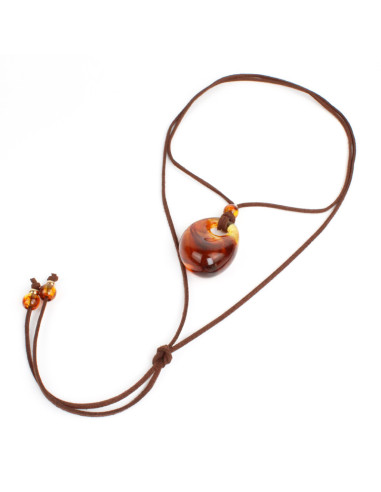 Collar de Gamuza y Dije Orgánico