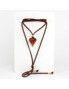 Collar de Gamuza y Dije de Resina