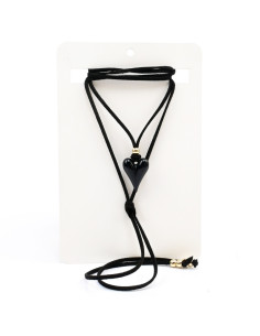 Collar de Gamuza y Dije de Resina