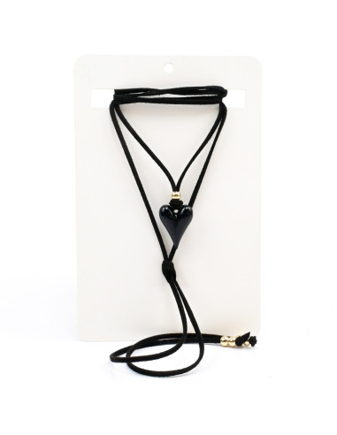 Collar de Gamuza y Dije de Resina