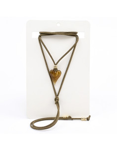 Collar de Gamuza y Dije de Resina