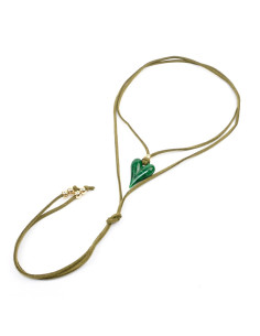 Collar de Gamuza y Dije de Resina