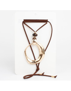 Collar de Gamuza y Dije Orgánico