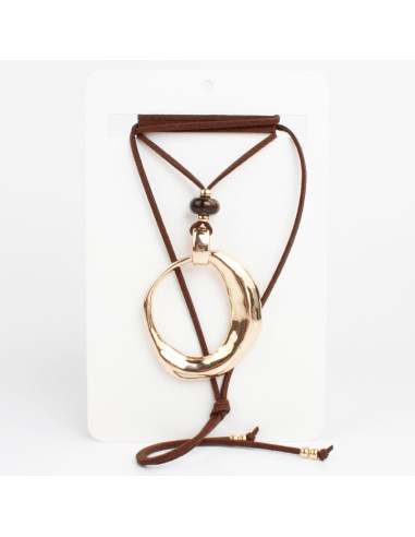 Collar de Gamuza y Dije Orgánico