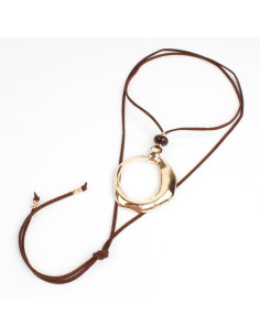 Collar de Gamuza y Dije Orgánico