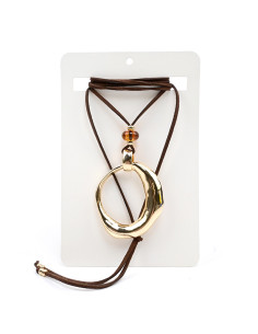 Collar de Gamuza y Dije Orgánico