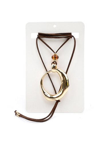 Collar de Gamuza y Dije Orgánico