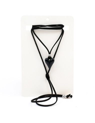 Collar de Gamuza y Dije de Resina