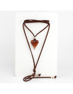 Collar de Gamuza y Dije de Resina