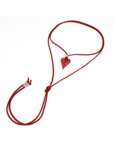 Collar de Gamuza y Dije de Resina