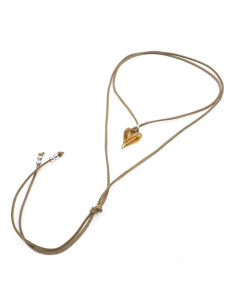 Collar de Gamuza y Dije de Resina