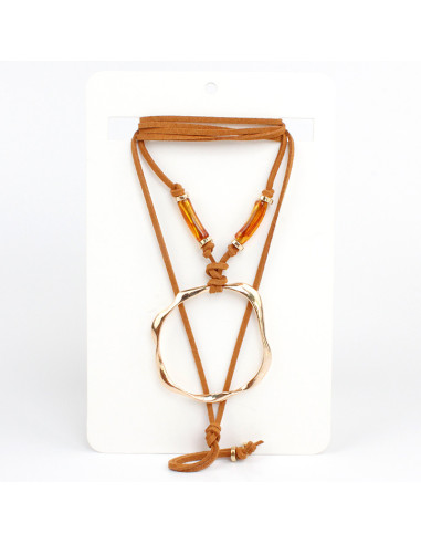 Collar de Gamuza y Dije Boho