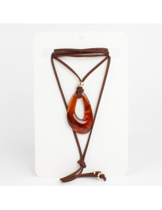 Collar de Gamuza y Dije Acrílico