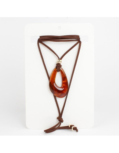 Collar de Gamuza y Dije Acrílico