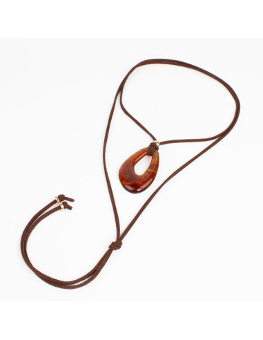 Collar de Gamuza y Dije Acrílico