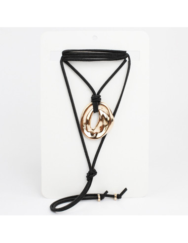 Collar de Gamuza y Dije Orgánico