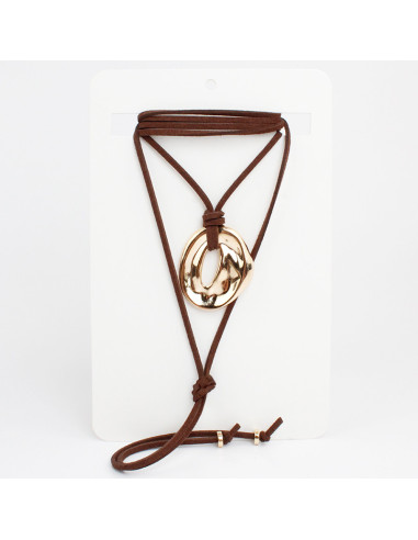 Collar de Gamuza y Dije Orgánico