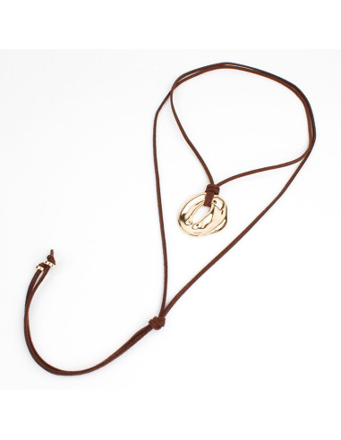 Collar de Gamuza y Dije Orgánico