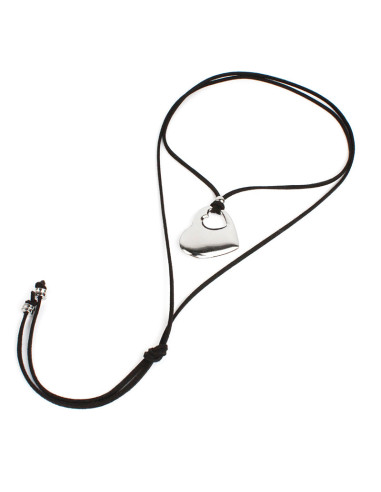 Collar de Gamuza y Dije de Corazón
