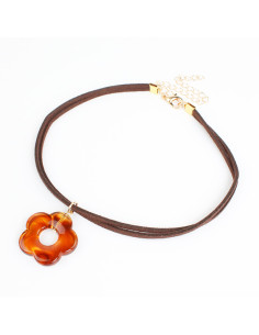 Choker Gamuza y Flor