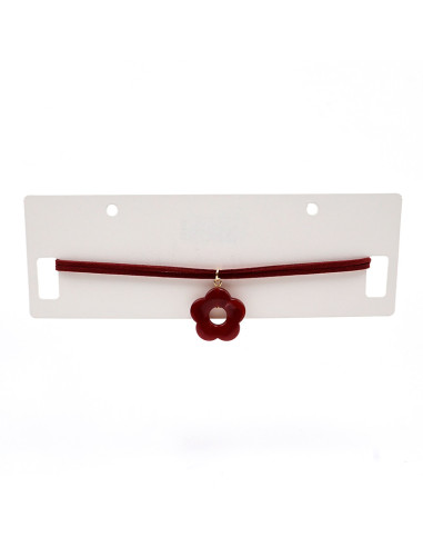 Choker Gamuza y Flor