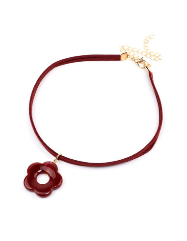 Choker Gamuza y Flor