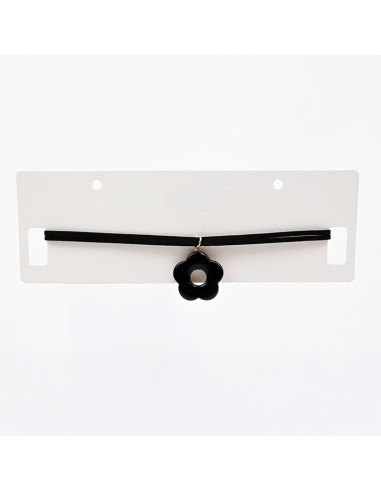 Choker Gamuza y Flor