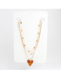 Collar de Cadenas y Dije Resinado