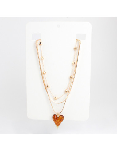 Collar de Cadenas y Dije Resinado