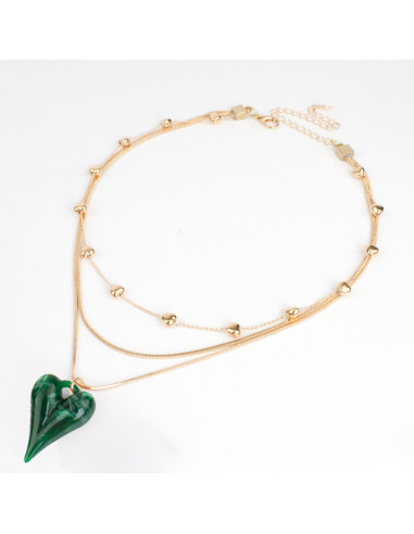 Collar de Cadenas y Dije Resinado