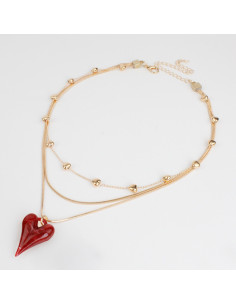 Collar de Cadenas y Dije Resinado