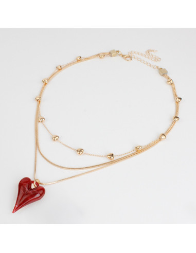 Collar de Cadenas y Dije Resinado