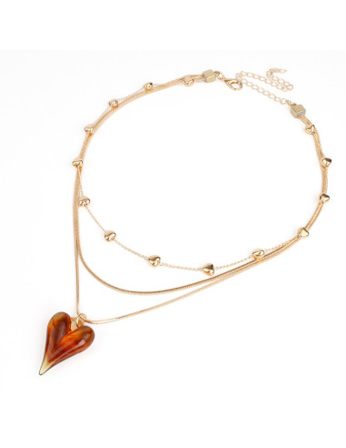 Collar de Cadenas y Dije Resinado