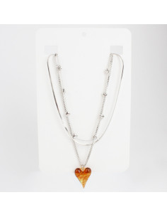 Collar de Cadenas y Dije Resinado