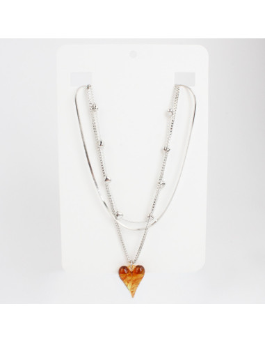 Collar de Cadenas y Dije Resinado