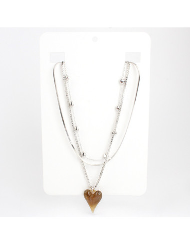 Collar de Cadenas y Dije Resinado