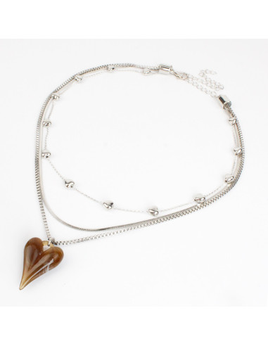 Collar de Cadenas y Dije Resinado