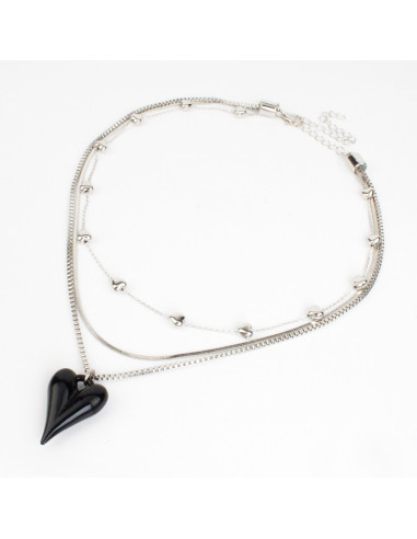 Collar de Cadenas y Dije Resinado