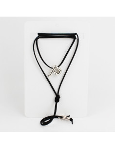 Collar de Gamuza Bubble Silver Letters "P"