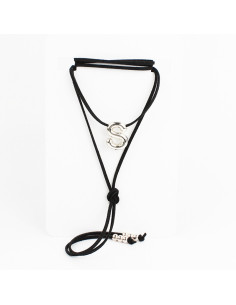Collar de Gamuza Bubble Silver Letters "S"